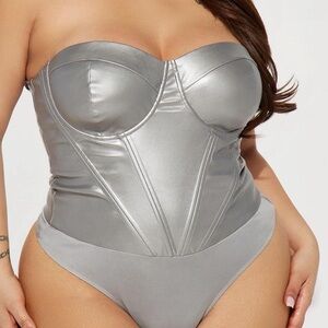 Chrome corset bodysuit